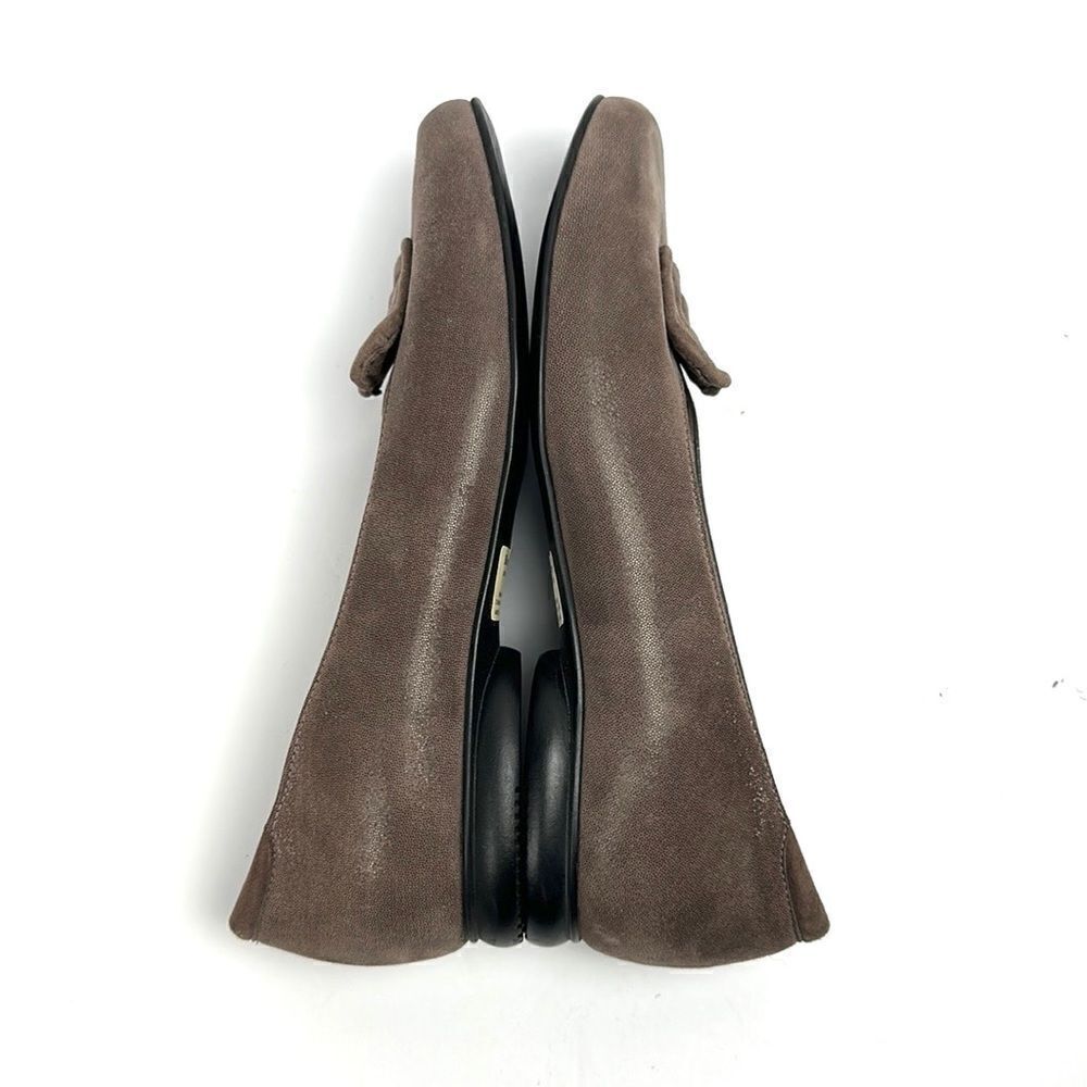 BeautiFeel Alexa Taupe Suede Leather Flats Shoes with Rosette Details 37 US 6,5 - Picture 7 of 15